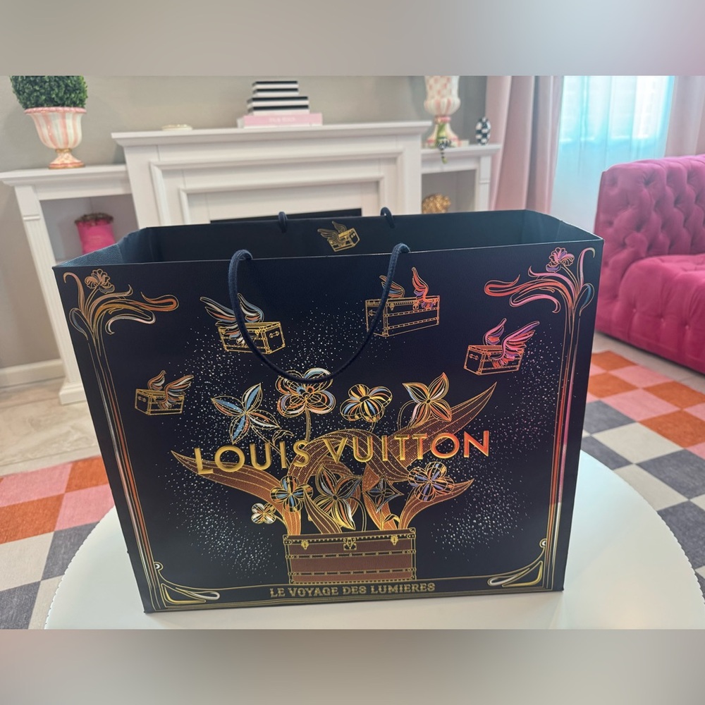 LARGE Louis Vuitton Navy and Gold special edition Shopping Bag
